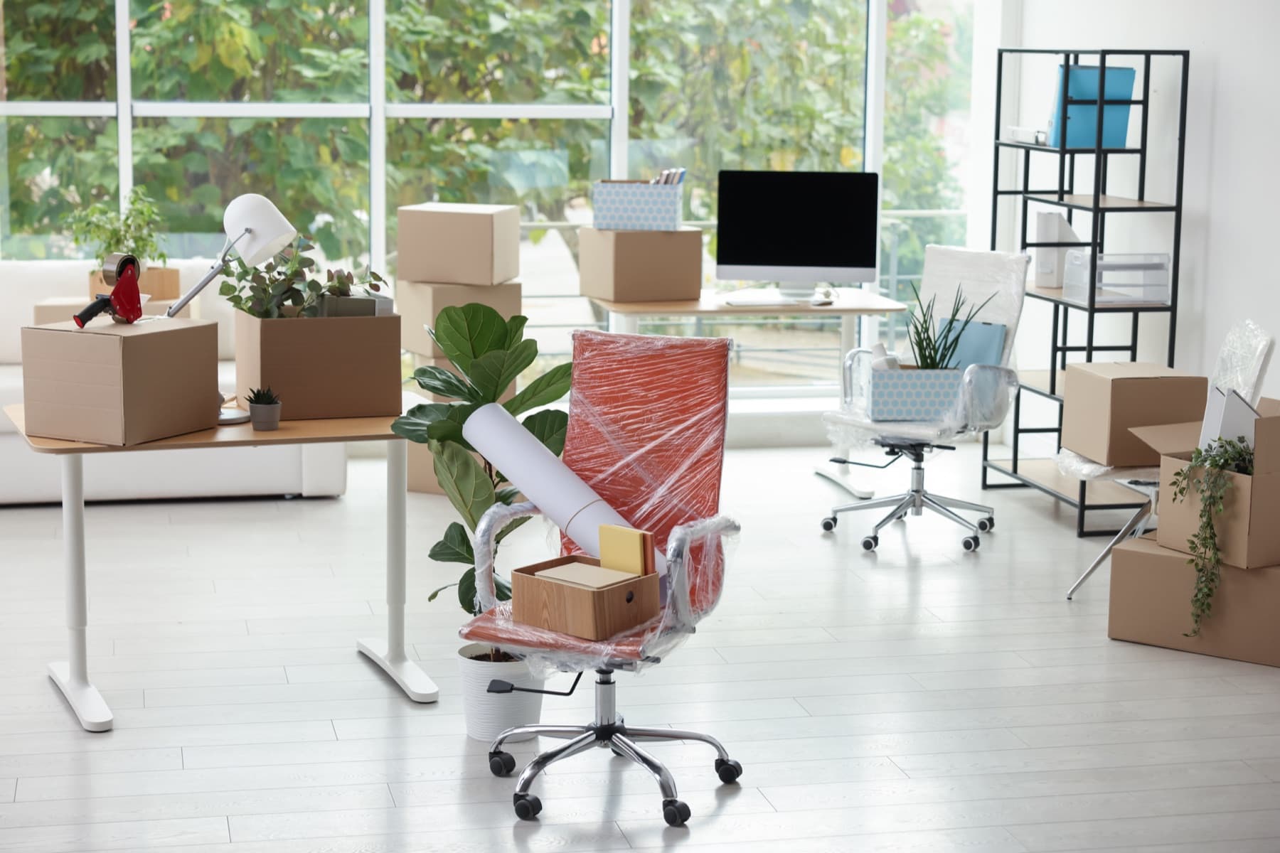 Employees working together in a modern office